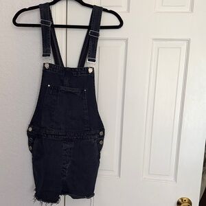 Blank NYC Black Denim Overall Romper